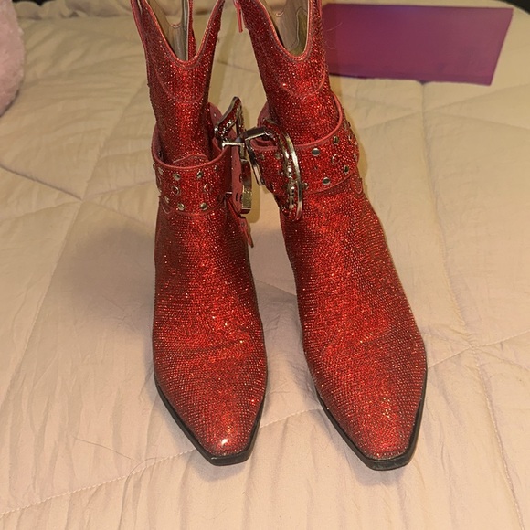 Red Rhinestone Cowgirl Boots. Size 10 from Buckle. 
Worn once. - Picture 2 of 3